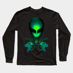 Green Martian Ray Guns Alien Future War Tee Long Sleeve T-Shirt